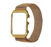 Ремешок Миланская петля с защитной рамкой для Apple Watch 44mm золотистый