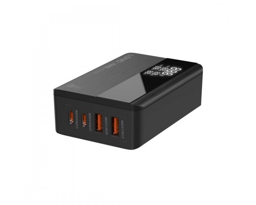 Сетевое Зарядное Устройство LDNIO A4808Q 2 USB/ Type-C QC PD 65W c дисплеем черное
