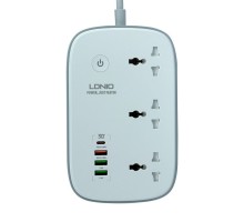 Сетевой Удлинитель LDNIO SCW3451 |3USB/1Type-C, 3Sockets. QC/PD, 30W/10A, 2m  EU Plug| WiFi White
