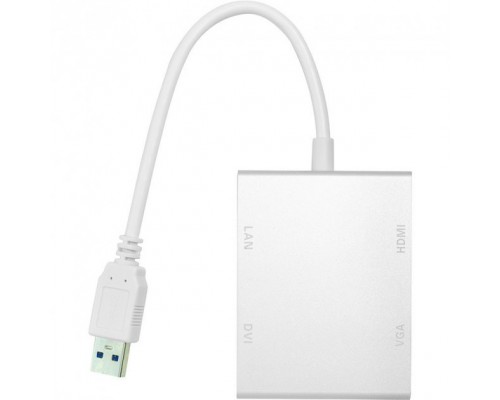 Перехідник PowerPlant USB 3.0 – HDMI, DVI, VGA, RJ45 Gigabit Ethernet