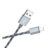 USB Borofone BX24 Ring current Lightning Серый