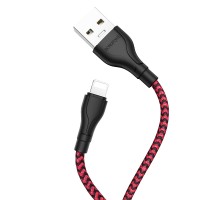 USB Borofone BX39 Beneficial Lightning 1m Чёрно-Красный