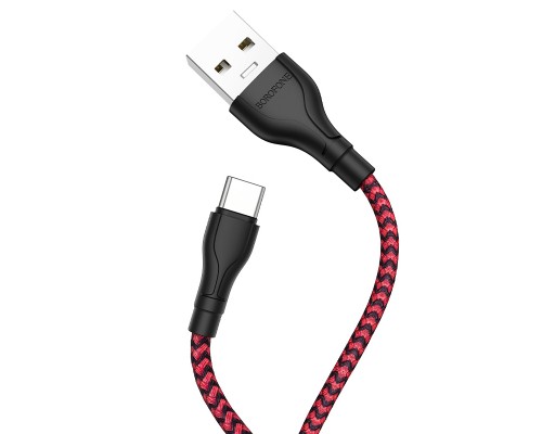 USB Borofone BX39 Beneficial Type-C Чорно-Червоний