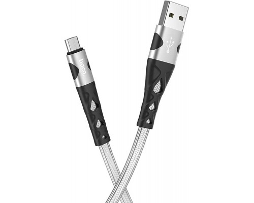 Кабель Hoco U105 USB to MicroUSB 1.2m сріблястий