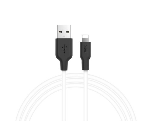 USB Hoco X21 Plus Silicone Lightning 2m Чёрно-Белый