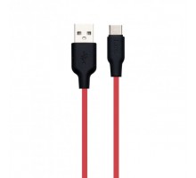 USB Hoco X21 Plus Silicone Type-C Чёрно-Красный