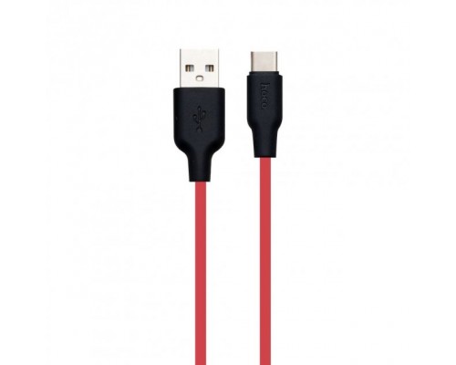 USB Hoco X21 Plus Silicone Type-C Чёрно-Красный