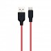 USB Hoco X21 Plus Silicone Type-C Чорно-Червоний