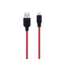 Кабель Hoco X21 Silicone USB to Lightning 1m Чёрно-Красный