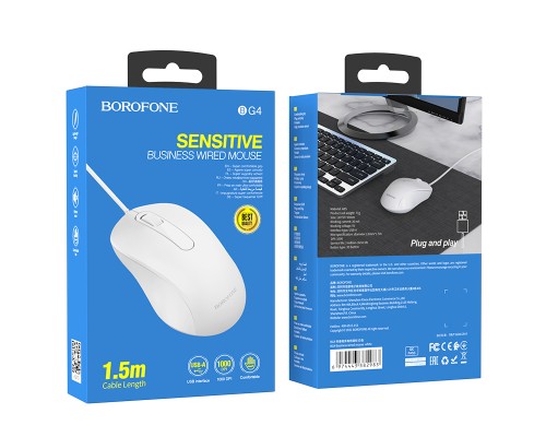 USB Миша Borofone BG4 Білий