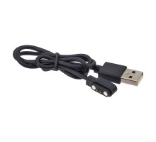 USB кабель для смарт годинника універсальний магнітний 2 pin (2.5 x 8 mm) чорний