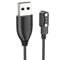 USB кабель для смарт часов универсальный магнитный 2 pin (2.8 x 9 mm) черный