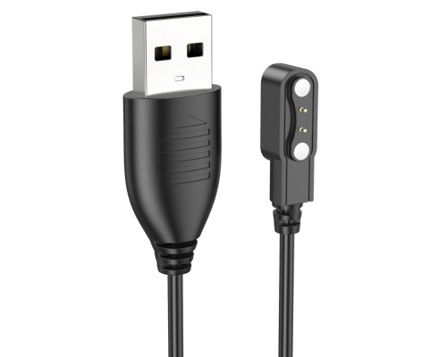 USB кабель для смарт часов универсальный магнитный 2 pin (2.8 x 9 mm) черный