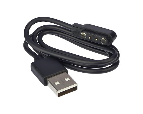 USB кабель для смарт годинника універсальний магнітний 2 pin (4 x 12.5 mm) чорний