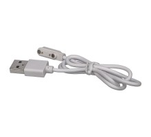 USB кабель для смарт годинника універсальний магнітний 2 pin (7.8 x 14.3 mm) білий