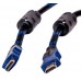 Видео кабель PowerPlant HDMI - HDMI, 15м, позолоченные коннекторы, 1.4V, Nylon, Double ferrites