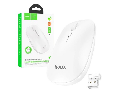 Wireless Мышь Hoco GM15 Art dual-mode business wireless mouse |BT5.0, 2.4G, 800/1200/1600dpi| Белый