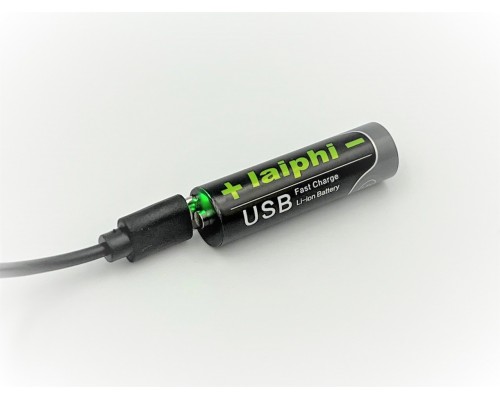 Акумулятор перезаряджається Laiphi (Типорозмір батарейка АА/пальчик) 2000mAh 1,5V Li-ion Type-C + кабель
