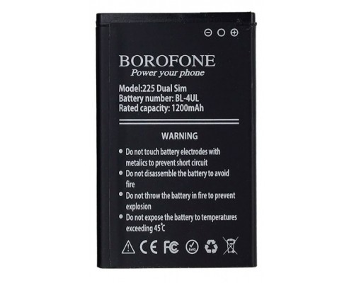 Аккумулятор Borofone Nokia BL-4UL - Nokia 230 RM-1172, Asha 225 RM-1011, 3310 (2017) TA-1030 1200 mAh