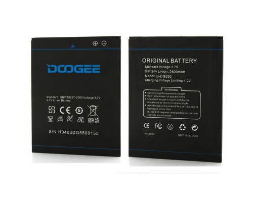 Аккумулятор для Doogee B-DG550 (DG550 Dagger) 2600 mAh [Original PRC] 12 мес. гарантии