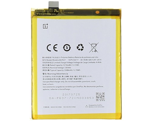 Аккумулятор для OnePlus 5 / 5T BLP637 [Original] 12 мес. гарантии