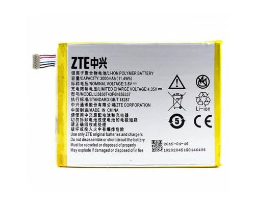 Акумулятор ZTE Li3830T43P6h856337 (ZTE Blade X9, G719C, N939St, Blade S6 Lux Q7/-C, V5 Pro) [Original] 12 міс. гарантії