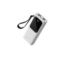 Повербанк Hoco J41 Treasure Mobile (10000 mAh / Out: 2USB 5V/2A / In: Type-C, Lightning, micro-USB 5V/2A) з LED індикатором, Білий