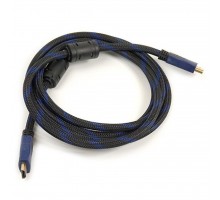Відео кабель PowerPlant HDMI - HDMI, 2м, позолочені конектори, 1.4V, Nylon, Double ferrites