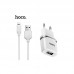 Зарядний пристрій Hoco C11 White 1USB + USB Cable iPhone Lightning (1A)