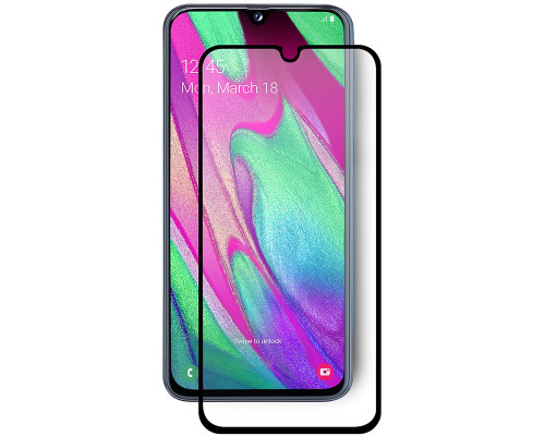 Захисне скло Full screen PowerPlant для Samsung Galaxy A40, Black