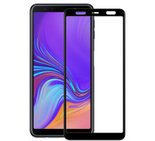 Защитное стекло Full screen PowerPlant для Samsung Galaxy A7 (2018), Black