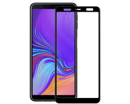 Защитное стекло Full screen PowerPlant для Samsung Galaxy A7 (2018), Black