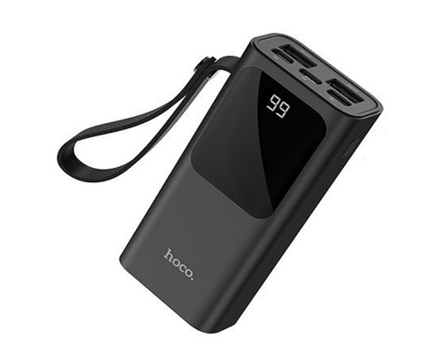 Повербанк Hoco J41 Treasure Mobile (10000 mAh/Out: 2USB 5V/2A/In: Type-C, Lightning, micro-USB 5V/2A) з LED індикатором, Чорний