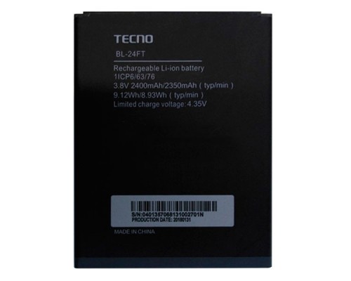 Акумулятор Tecno F2 LTE 2400 mAh (BL-24FT) [Original] 12 міс. гарантії