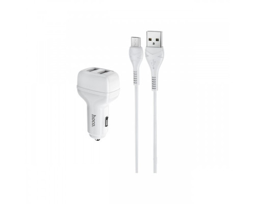 Автомобільне ЗУ Hoco Z36 Micro 2USB White