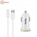 Автомобильное ЗУ Hoco Z1 2USB White + USB Cable iPhone 6 (2.1A)