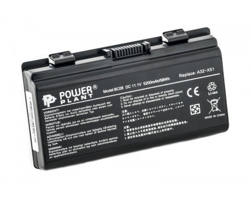 Аккумулятор PowerPlant для ноутбуков ASUS X51H (A32-T12, AS5151LH) 11.1V 5200mAh