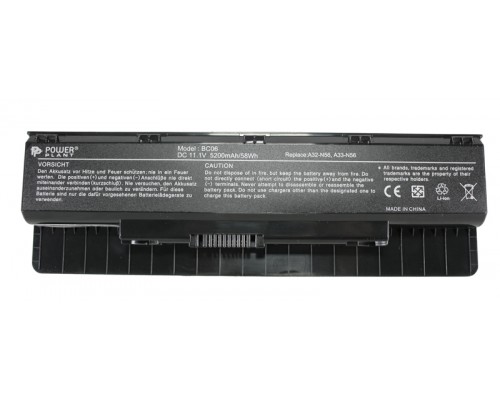 Аккумулятор PowerPlant для ноутбуков ASUS N46 (A32-N56) 11.1V 5200mAh