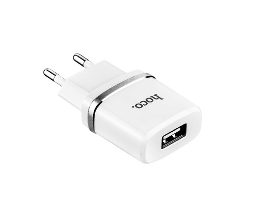Зарядний пристрій Hoco C11 White 1USB + USB Cable MicroUSB (1A)