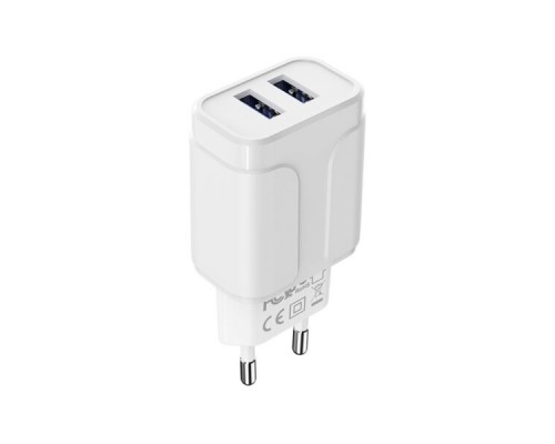 Зарядний пристрій Borofone BA37A 2USB 2.4A 12W White