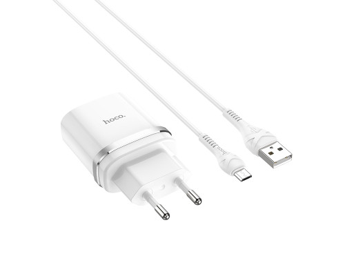 Зарядное устройство Hoco C12Q QC 3.0 18W + Micro Cable  White