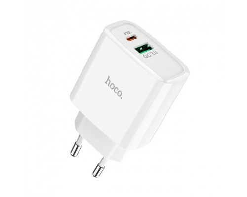 Зарядное устройство Hoco C57A Speed charger (Power Delivery, QC3.0, 1USB, 3.1A) White