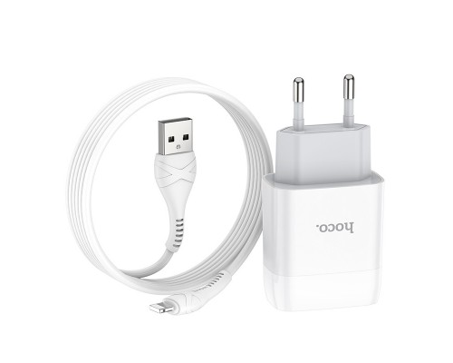 Зарядное устройство Hoco C72A Lightning 2.1A White