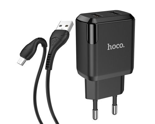 Зарядное устройство Hoco N7 (2USB/ 2.1A) + Cable Micro USB Black