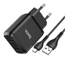 Зарядний пристрій Hoco N7 (2USB/2.1A) + Cable Micro USB Black