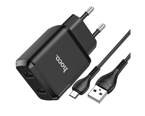 Зарядное устройство Hoco N7 (2USB/ 2.1A) + Cable Micro USB Black