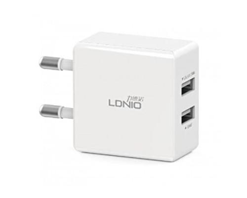 Зарядний пристрій LDNIO DL-AC200 2.1A 2USB / Lightning