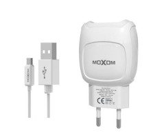 Зарядний пристрій Moxom KH-69 2.1A 2USB + Cable microUSB White