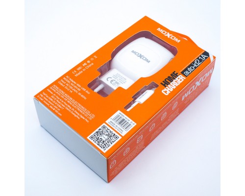 Зарядний пристрій Moxom KH-69 2.1A 2USB + Cable microUSB White