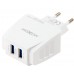 Зарядний пристрій Moxom MX-HC03 2.4A 2USB + Cable Lightning White